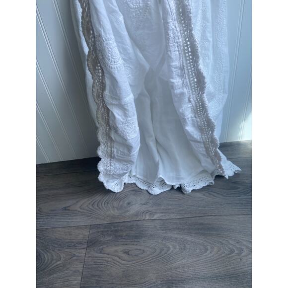 Lauren Ralphh Lauren Dress Women's 8 White Embroidered Knit Adjustable Floral - Picture 4 of 7